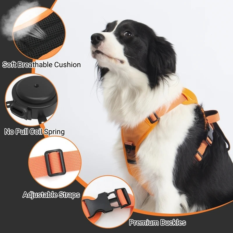 All-in-One Dog Harness with Retractable Lead